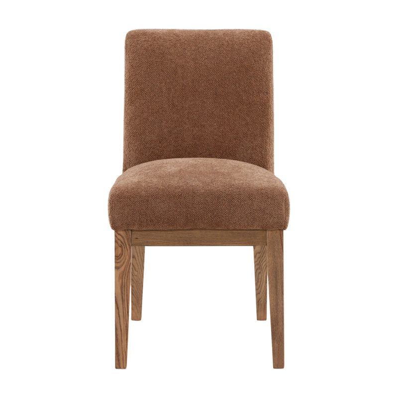 Chaise rembourrée en polyester Weilan, Charlotte latte et naturel