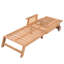 Chaise longue de patio en bois d'acacia Tomsich avec roulettes et dossier réglable-124556399
