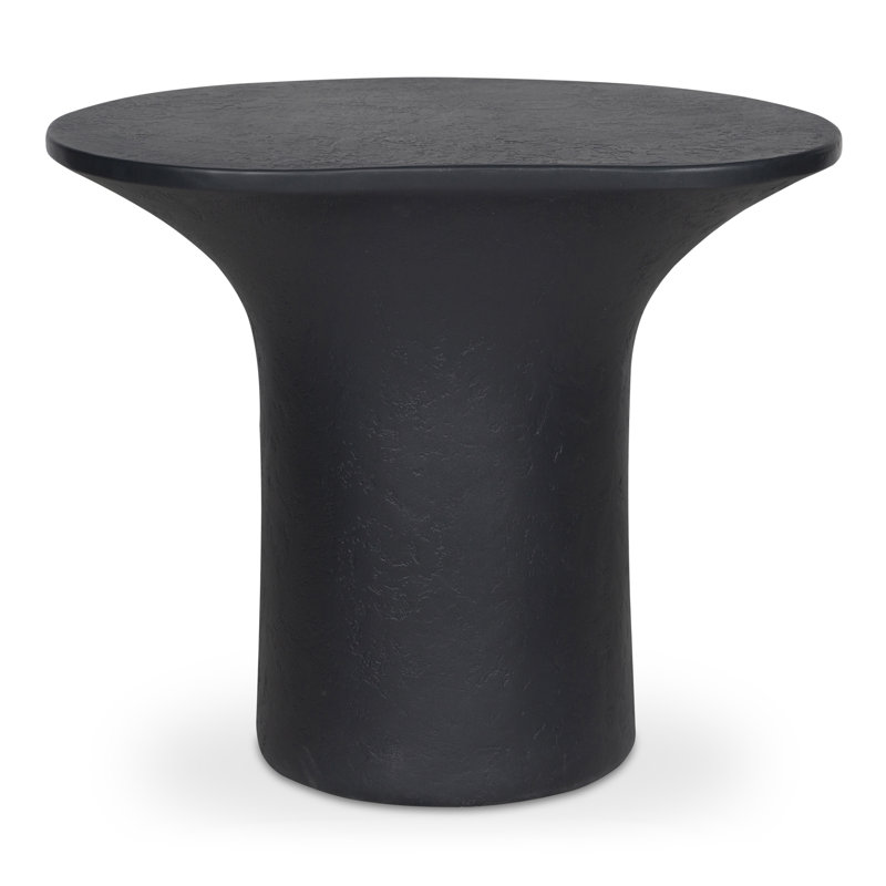 Yumi Outdoor Oval Side Table, Black