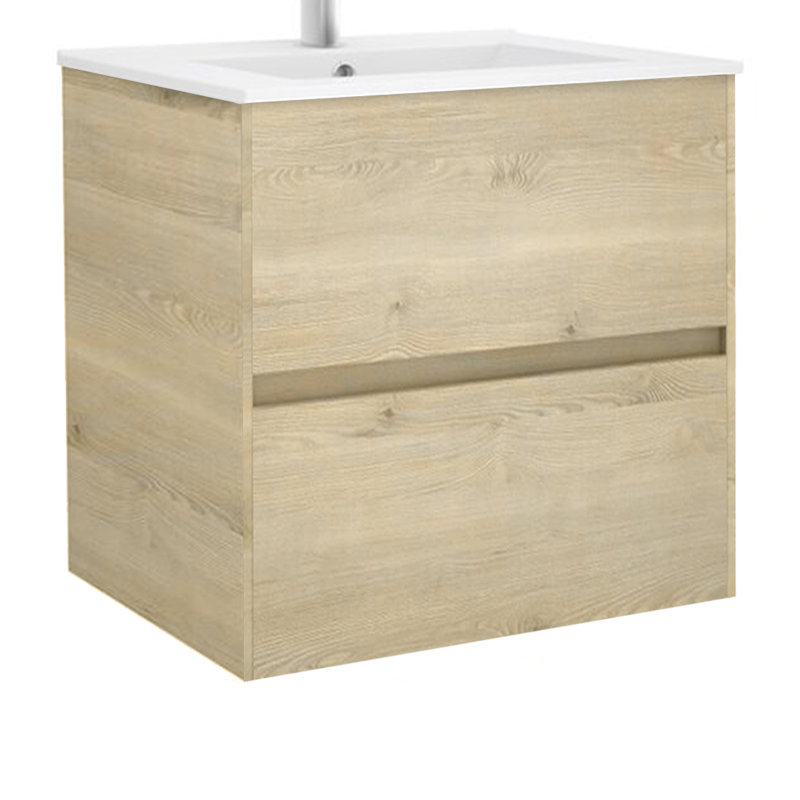 Alba 60cm 2 Drawer Basin Unit, Oak