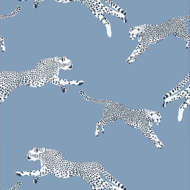 Sample - Schumacher Iconic Leopard Pattern Animal Print Wallpaper in Linen  Beige