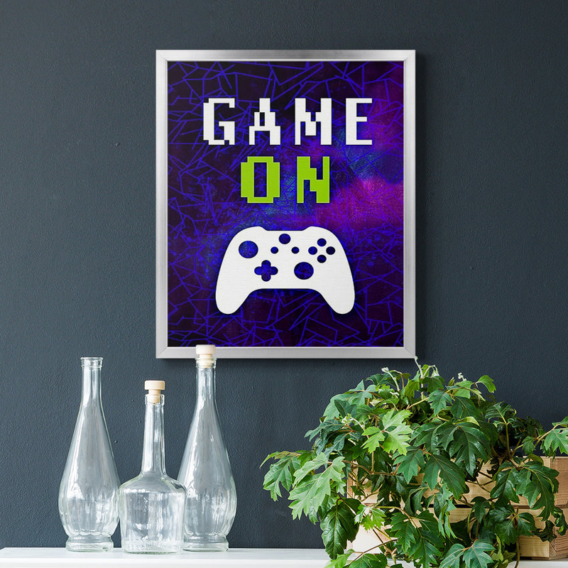 «It's Game On II», toile encadrée de qualité supérieure - prête à être accrochée, Argent, H 24 po x l 20 po