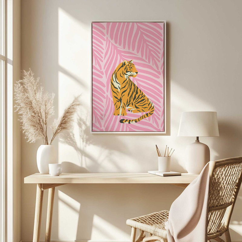 «Tiger in Pink Paradise», H 30,75 po x l 20,75 po, Chrome poli