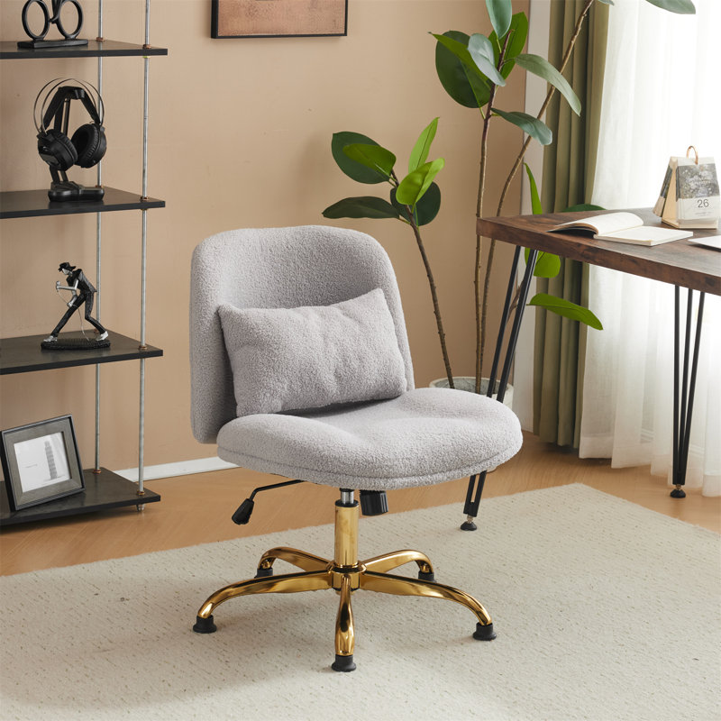 Faux Sherpa Task Office Chair, Gray