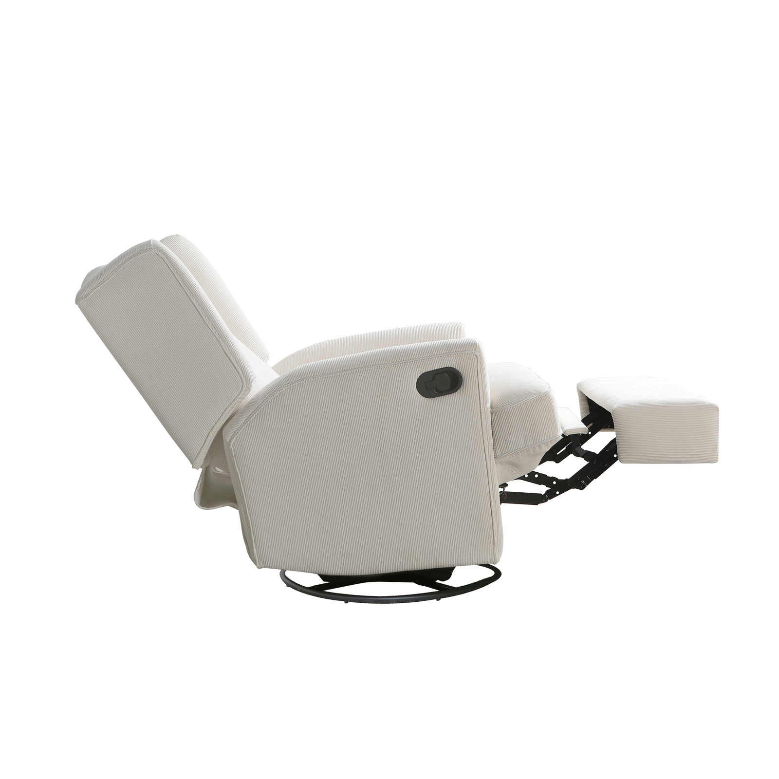Wingback Swivel Glider, Ivory Corduroy