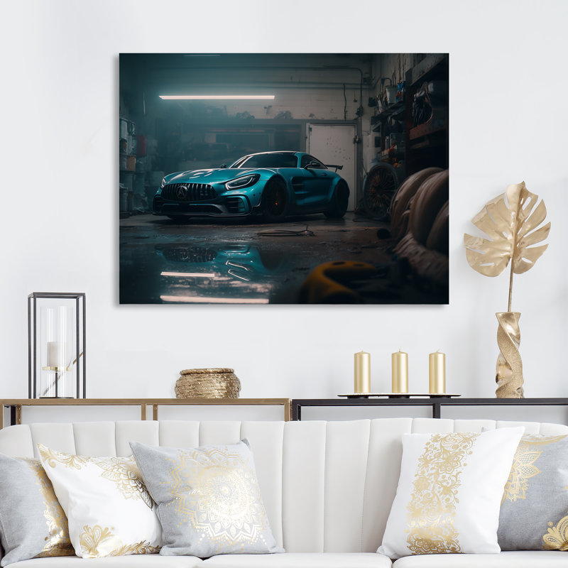 Décoration murale moderne en métal «Gt In Under Garage», H 12 po x l 20 po x P 1 po