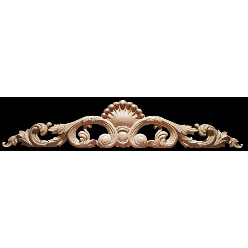 5'' H x 24'' W x 0.75'' D Wood Onlay Scroll