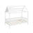 Twin Wood House Bed With Fence-1358518196