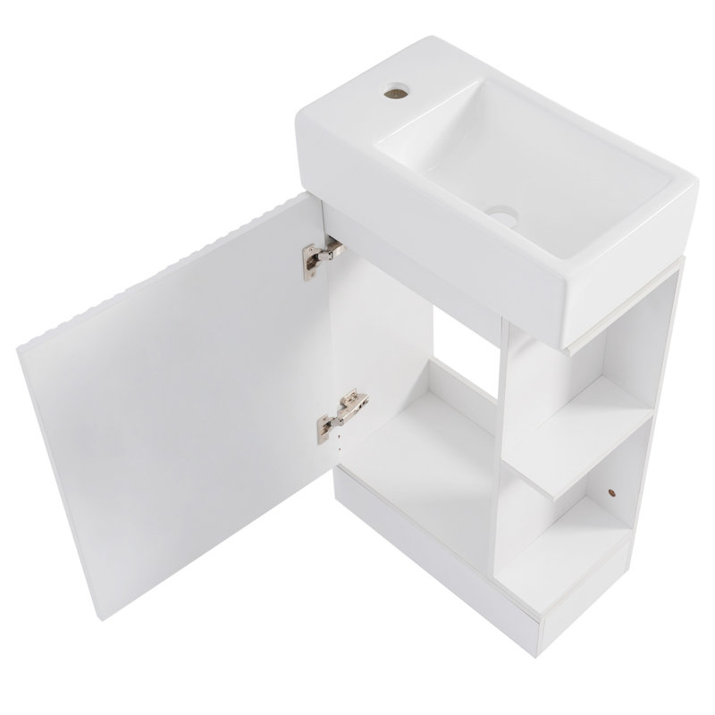 Meuble-lavabo avec tablette, meuble-lavabo avec tablette, Blanc