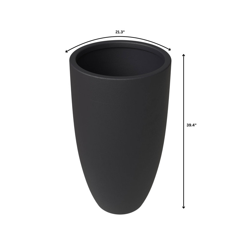 Pot à fleurs Roshini, H 39,4 po x l 21,3 po x P 21,3 po, Noir