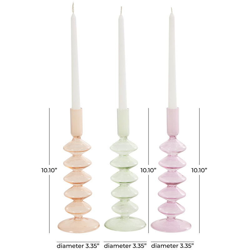 10.1'' H Glass Tabletop Candlestick