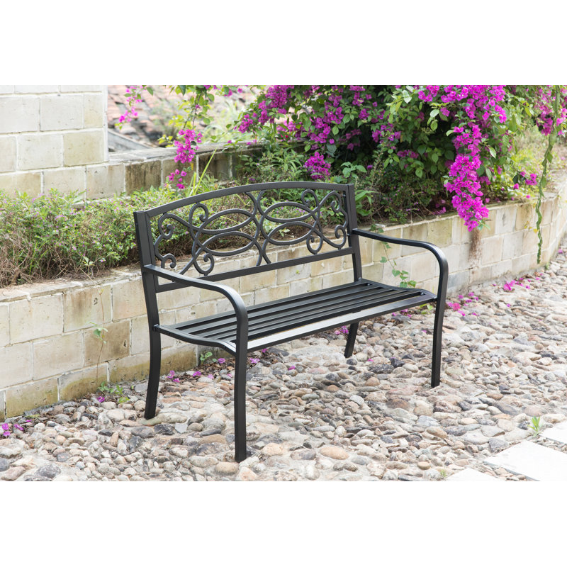 Banc de parc d'extérieur en acier Barty