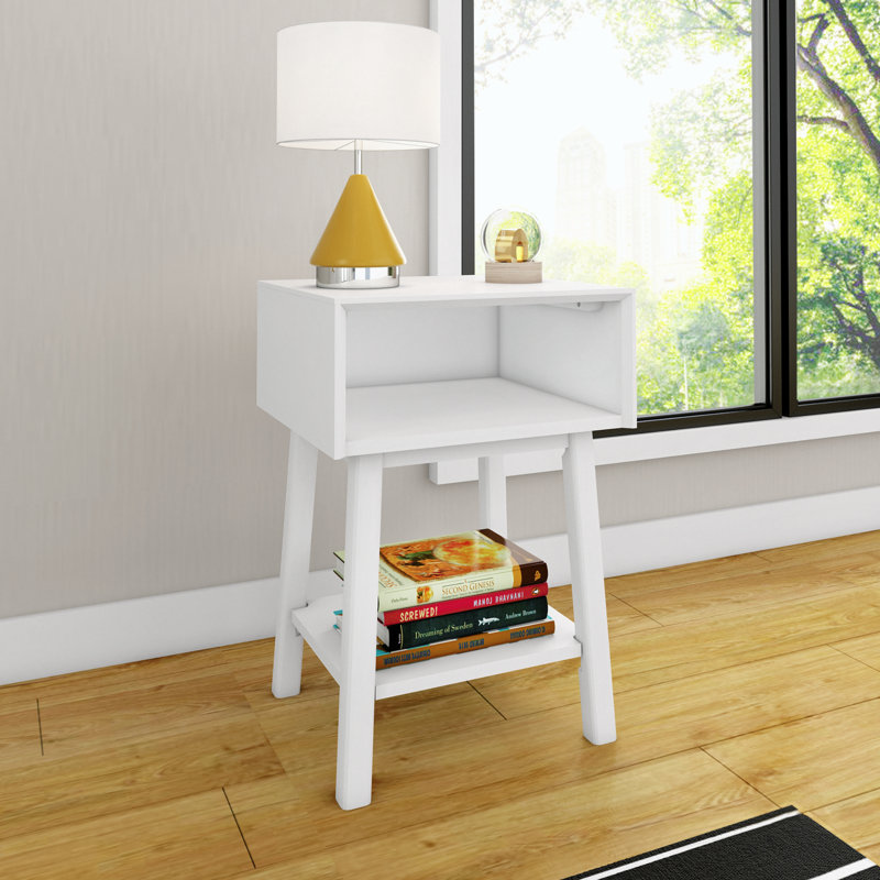 Ladora Solid Wood Nightstand, White