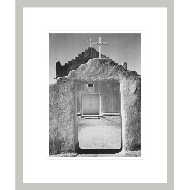 «Church Taos Pueblo» par Ansel Adams, impression giclée sur cadre, 16.44" H x 13.75" W