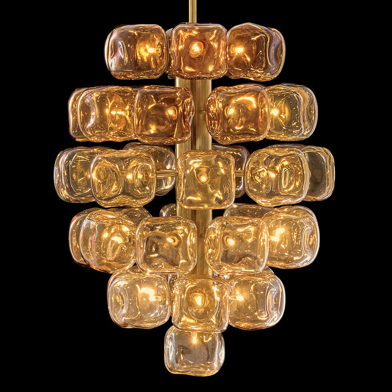 Perriand 40 - Light Chandelier, Unlacquered Brass, 30" H x 24" W x 24" D