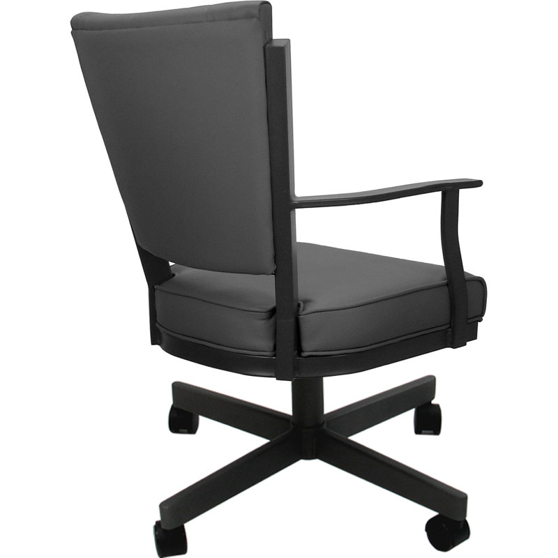 Leather Dining Caster Chair Swivel Tilt, Gray, Gray
