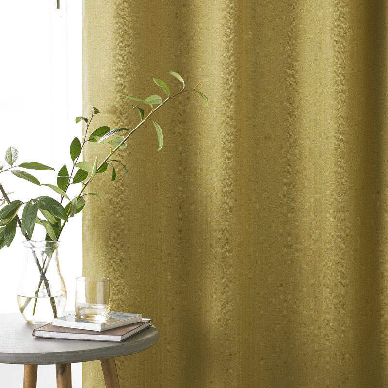 Blackout Curtain Pair, Ochre, 168 W x 137 D cm