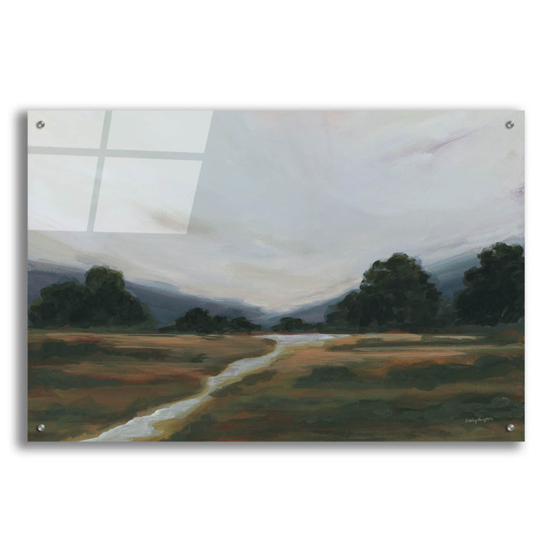 «Auburn Creek Blue» par Haley Knighten, art mural en verre acrylique, H 24 po x l 36 po x P 0,2 po
