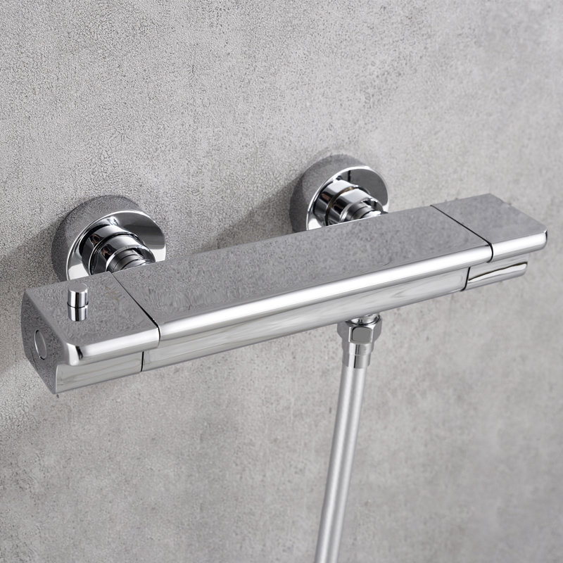 Robinet de douche thermostatique avec valve brute Brayden, Chrome