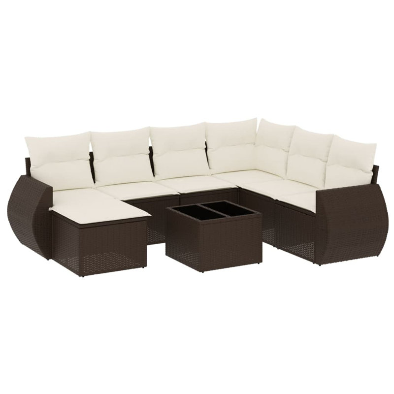 Ensemble de canapé de jardin Vidaxl brun et blanc crème