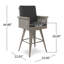Tabouret de bar pivotant extérieur en osier 30 po avec coussin résistant à l'eau, mélange de noir et de gris foncé