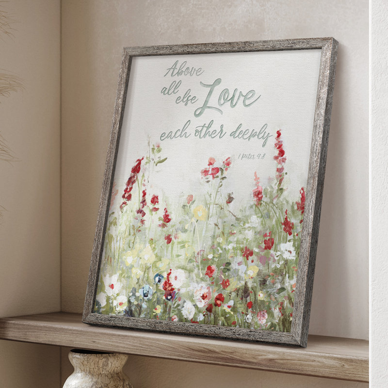 «Love Meadow», reproduction encadrée - bois massif, H 11 po x l 9 po