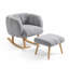 Ensemble de fauteuil à oreilles et pouf (2 pièces)-218674138