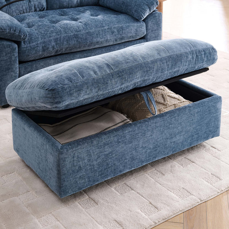 Double Sofa Recliner with Manual Adjustable Backrest and USB Charging Station, Blue