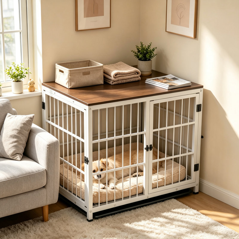 Harriet Furniture Style Crate with 3 Doors, 65 cm H x 78.5 cm W x 56.5 cm D, White