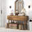Wood Console Table With 3 Drawers