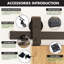 Homacer 84“ High Unassembled & Finished Ebony Barn Door, Two 20" x 84" Doors with Bi-Fold Top Mount Hardware Kit-122874458