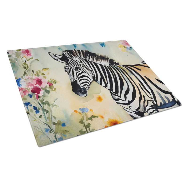 Zebra Glass Cutting Board Large