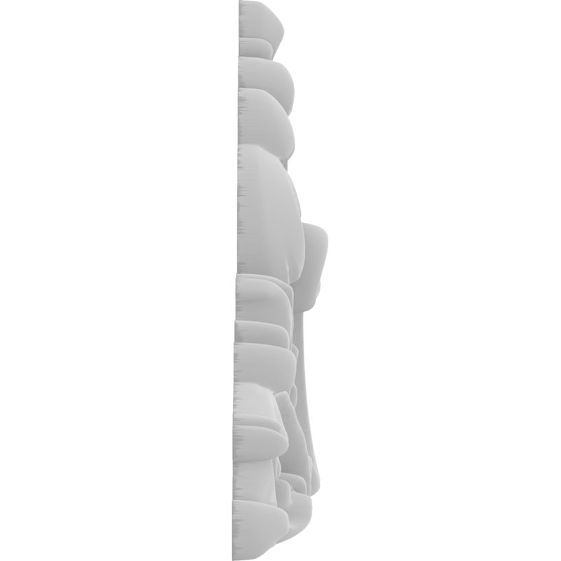 Rosette Edgerton, H 1,5 po x l 1,5 po x P 0,25 po