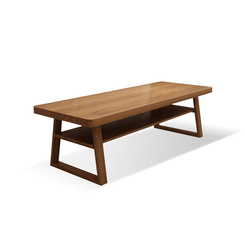 Bureau rectangulaire en bois massif noyer, H 29,53 po x l 62,99 po x P 27,56 po