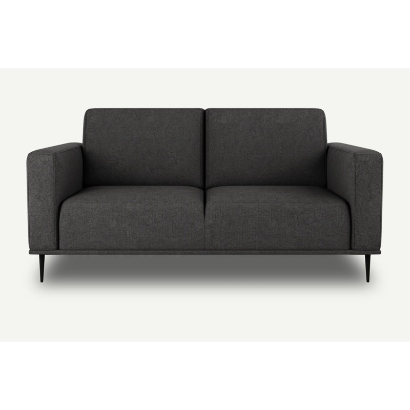 Daglas Modern Sofa, Black, 2, 77cm H x 164cm W x 90cm D