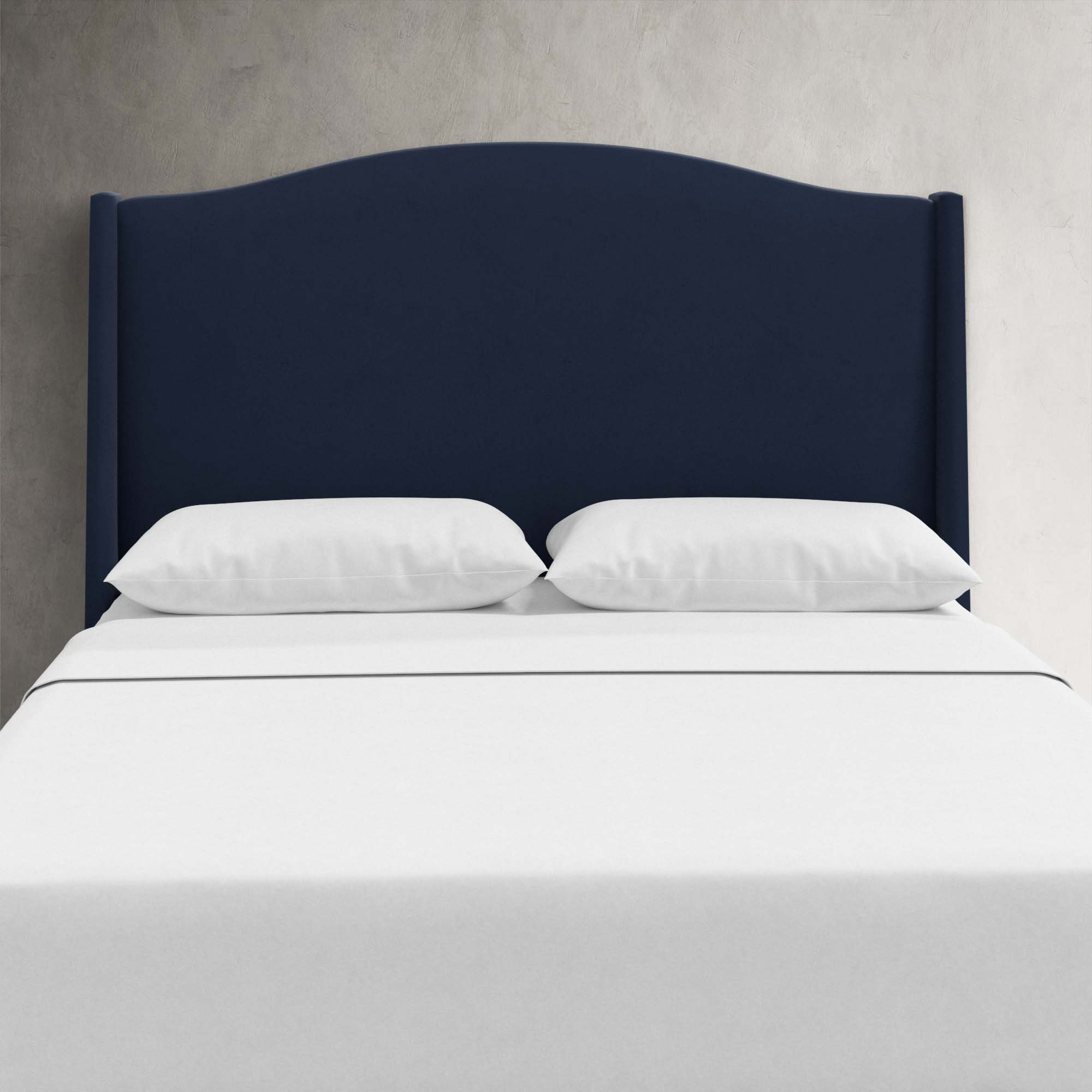 Byrd Upholstered Wingback Headboard, Classic Ink Performance Velvet, King