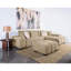 Chameau contemporain - couleur avec capitonnage vertical, mousse superposée et pieds blocs noirs pour un support stable en tissu de style cascade, un coussin décoratif invitant