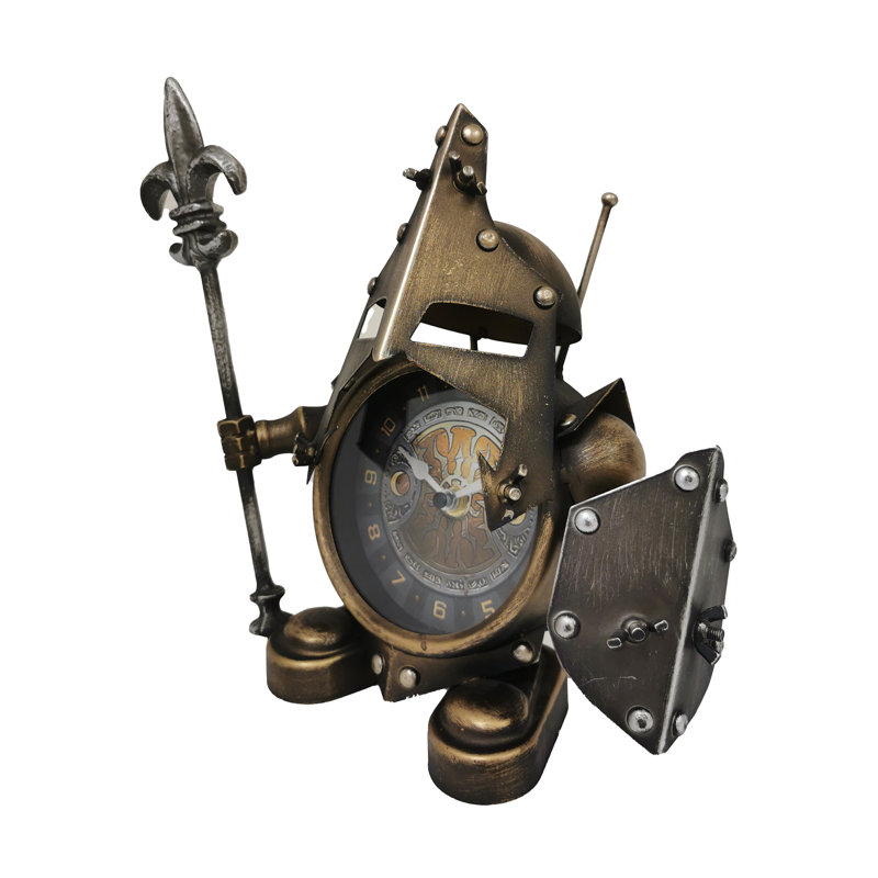 Analog Metal Quartz Movement / Crystal Tabletop Clock in Bronze
