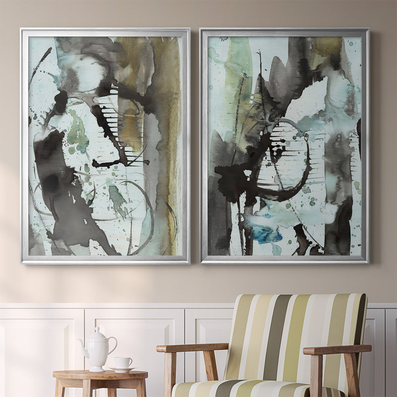 «Lyrical Abstract I», toile encadrée de qualité supérieure - prête à être accrochée, H 30,5 po x l 45 po
