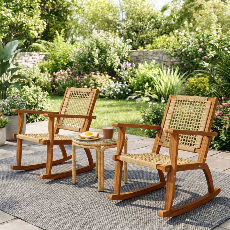 Ensemble de 2 chaises berçantes d'extérieur