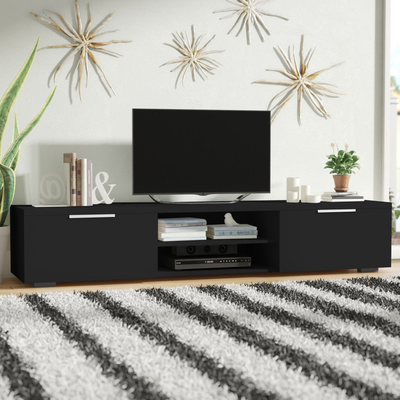 Karlin 68 Inch Wide Media Console, Black Matte