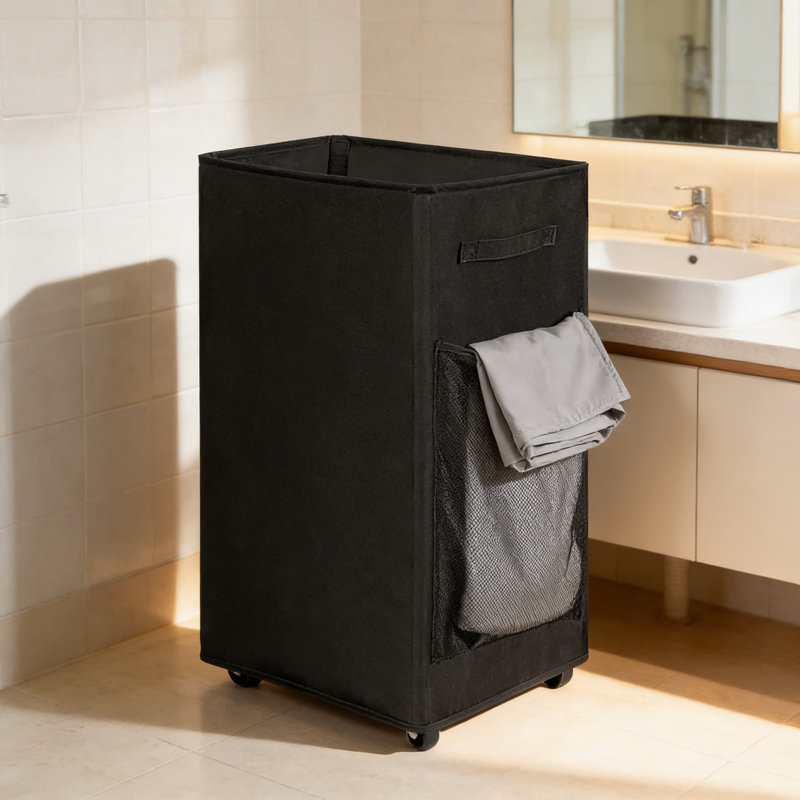 Large Rolling Laundry Basket With Wheels - Collapsible Laundry Hamper And Storage Cart For Clothes, Toys, And Home Organization
