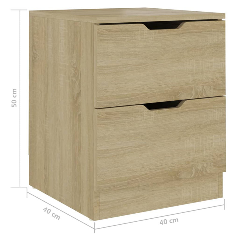 Brenza Block Side Table Set, Oak