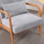 Chaise d'appoint de style moderne Mid-Century, fauteuil avec chaises rembourrées et cadre de lecture en bois massif et balcon de chambre à coucher pour salon -1960672674-1960672676