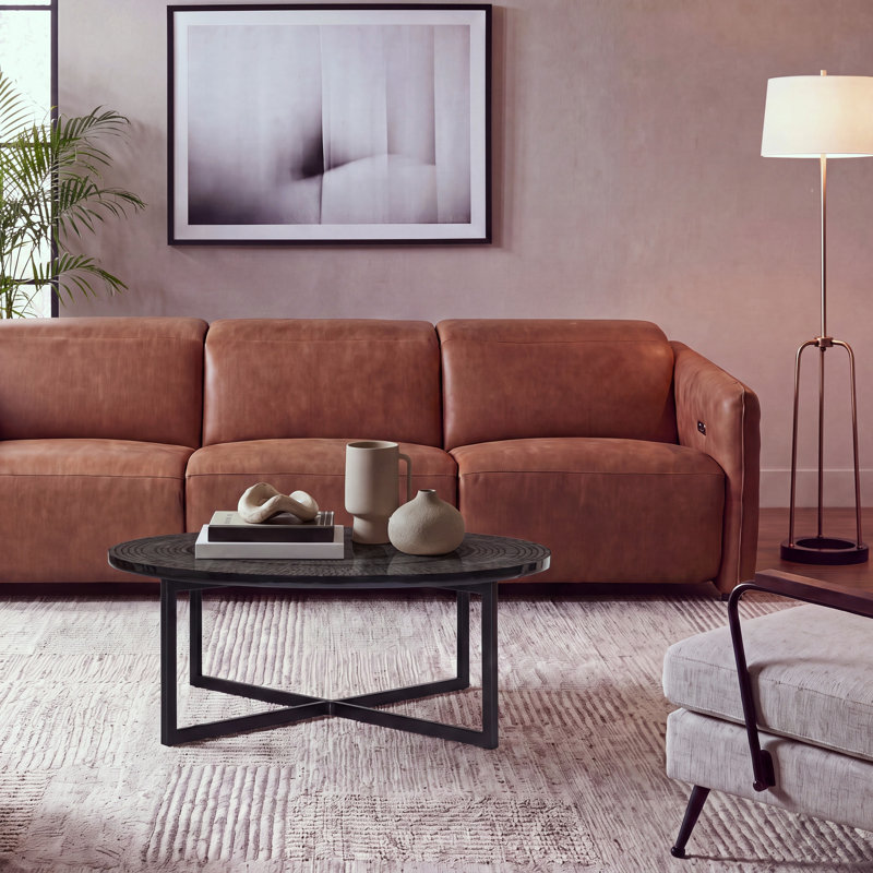 Albertas Cross Legs Coffee Table, Dark Gray