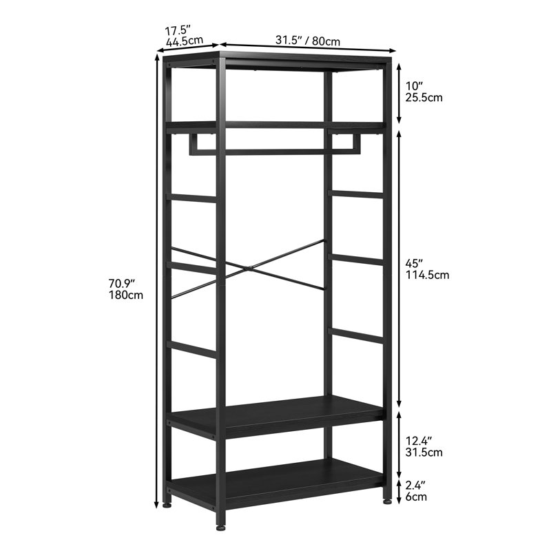 Hall Tree 80cm Wide, Black