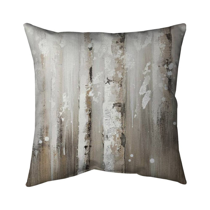 Delicate birch trees - 16"x16" Throw pillow - Poly twill - Print on demand, 16" x 16", Polyester/Polyfill