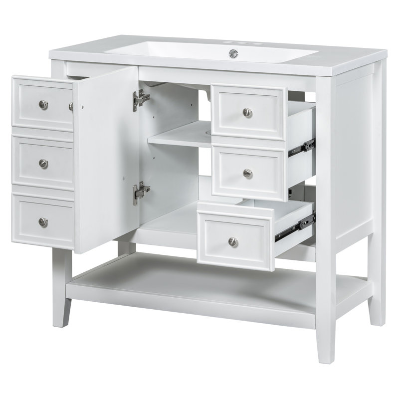 Meuble-lavabo 36 po avec lavabo, Blanc