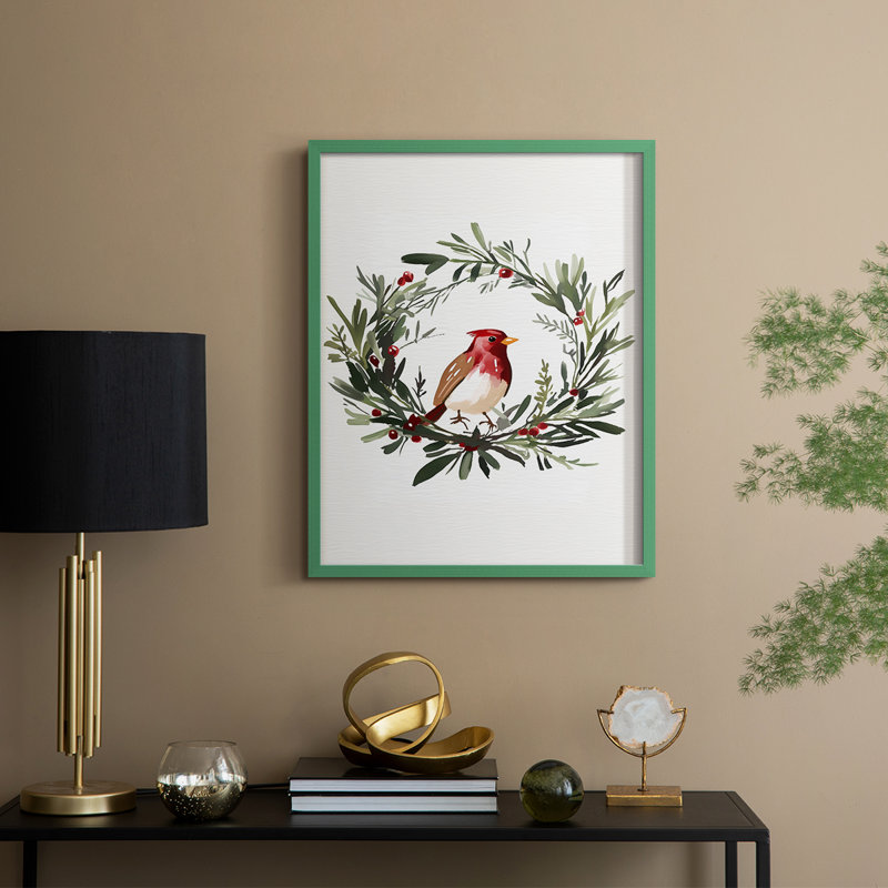 «Christmas Holiday Art CMLIX», reproduction encadrée - bois massif, Vert, H 11 po x l 9 po