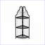 Bibliothèque, étagère d'angle rustique à 3 niveaux | Support pour plante en fer peu encombrant | Fer | Rustique